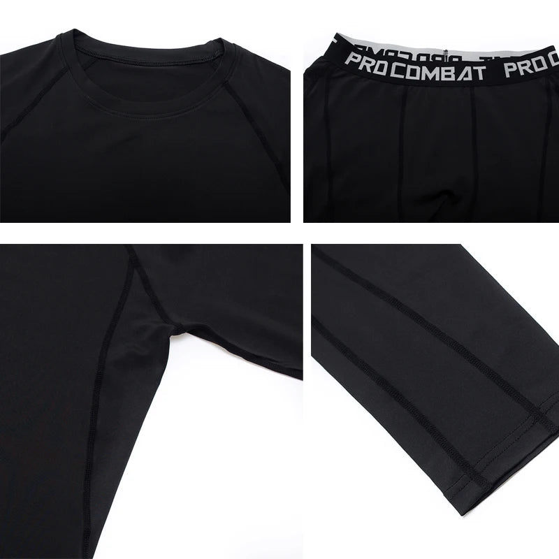 Men's Compression Sportswear Suits Gym Tights Training Clothes Workout Jogging Sports Set Running Rashguard Tracksuit For Men