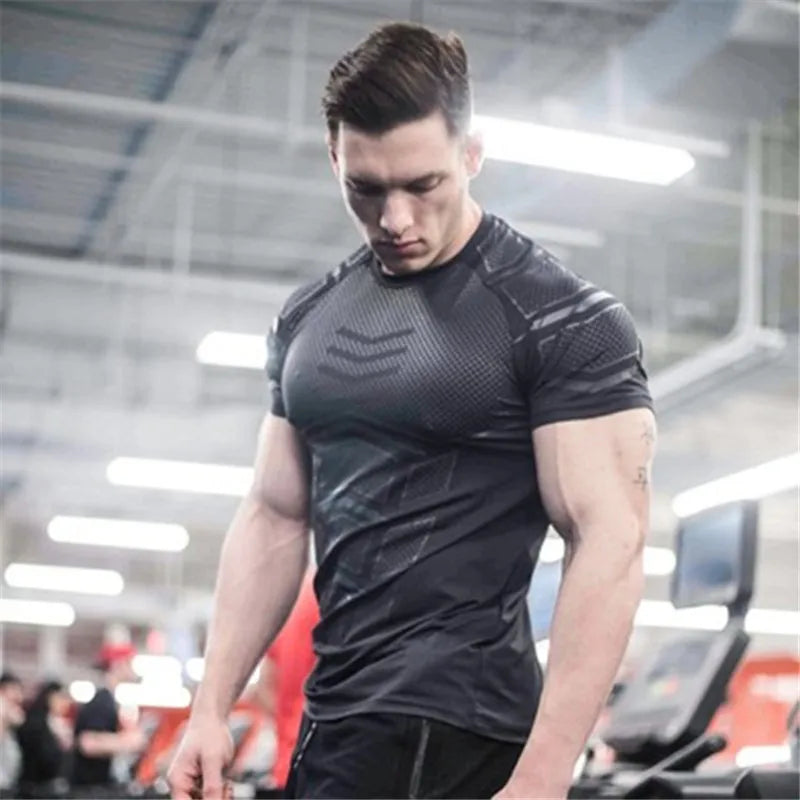 New large-type Men Compression T-shirt men Sporting Skinny Tee Shirt Male Gyms Running T-shirt Fitness Sports men t-shirts