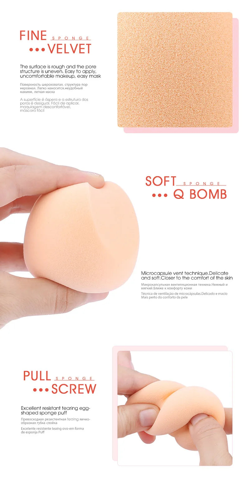 Makeup Blender Cosmetic Puff Makeup Sponge Cushion Foundation Powder Sponge Beauty Tool Women Make Up Accessories