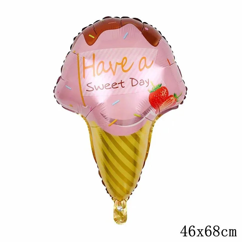 32Inch Donut globos Foil Balloon Fruit Ice Cream Helium Balloon Birthday Party Decoration Kids Toy Sweet Digital baby shower