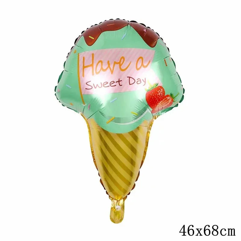 32Inch Donut globos Foil Balloon Fruit Ice Cream Helium Balloon Birthday Party Decoration Kids Toy Sweet Digital baby shower
