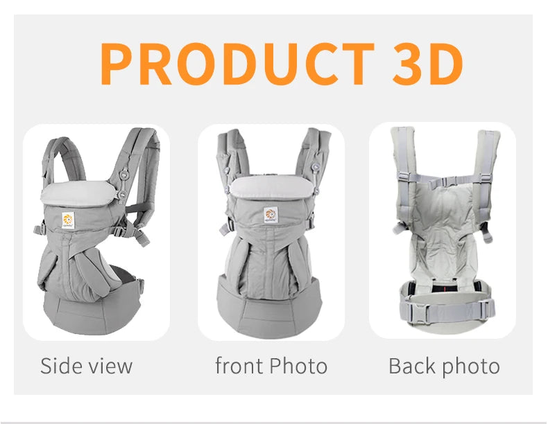 Breeze 360 Ergonomic Kid Kangaroo Infant Baby Carrier All Positions Sling Wrap Cool Air Mesh Cotton Backpack 0-36 Months Egobaby
