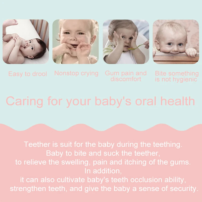 Let's Make 1PC Silicone Teether Baby Rudder Shape Wooden Teether Ring Kid Gift BPA Free Silicone Children Goods Kid Teething Toy
