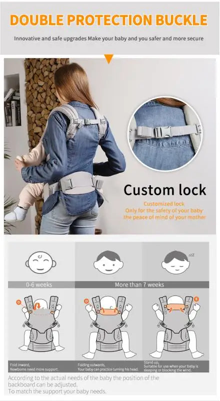 Breeze 360 Ergonomic Kid Kangaroo Infant Baby Carrier All Positions Sling Wrap Cool Air Mesh Cotton Backpack 0-36 Months Egobaby