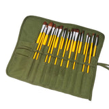 16/22 Holes Makeup Brush Storage Bag Women's Canvas Cosmetic Pouch Travel Fold Organizer Portable Bundle Strap Design Beauty Bag