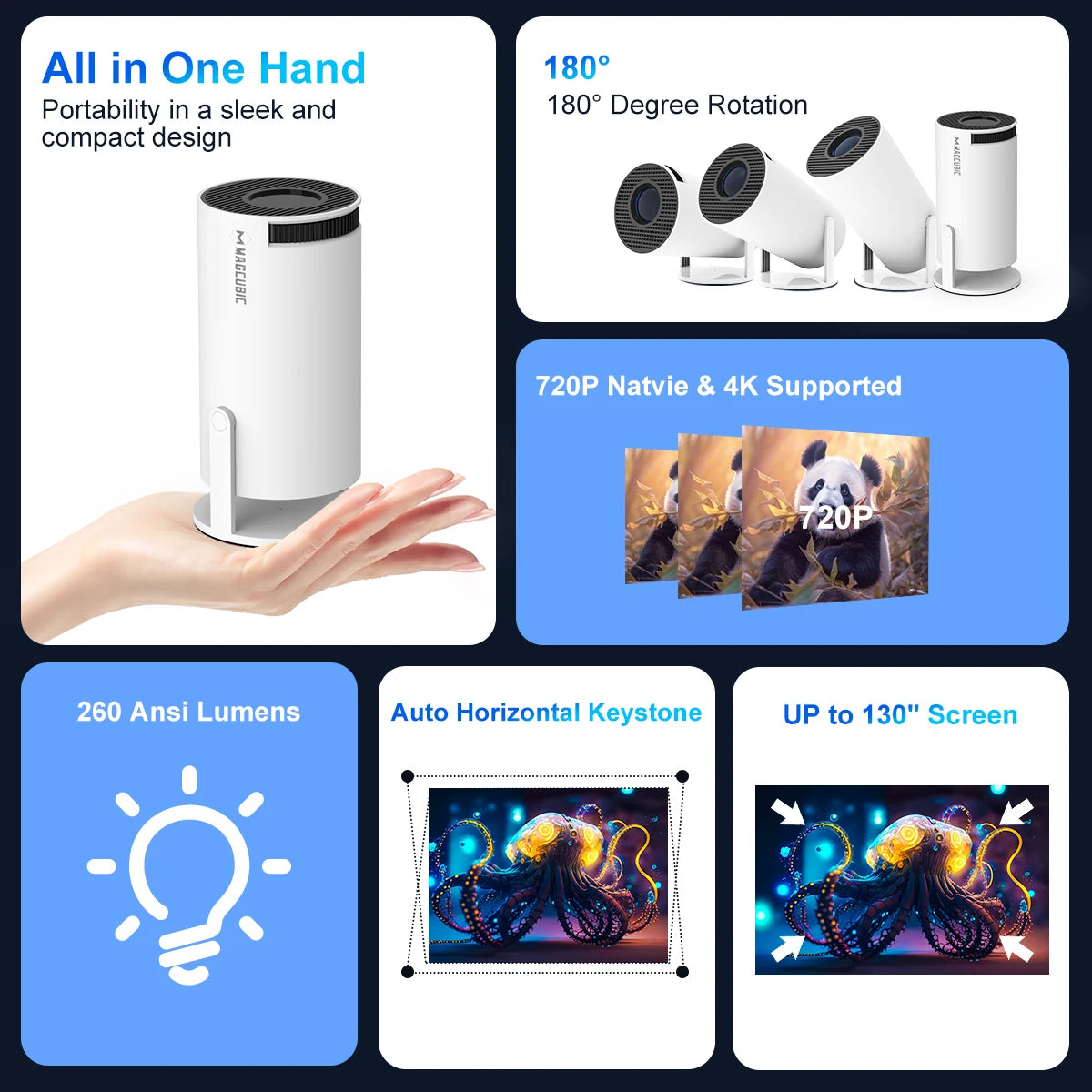 HY300 Pro 4K Android 11 Home Cinema Outdoor Projector