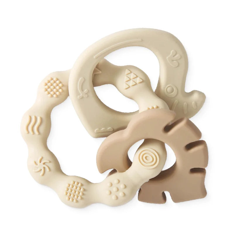Let's Make 1PC Silicone Teether Baby Rudder Shape Wooden Teether Ring Kid Gift BPA Free Silicone Children Goods Kid Teething Toy