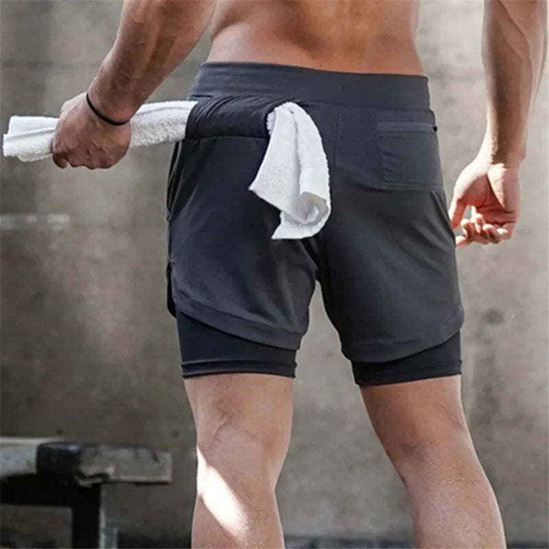 Running Shorts Men 2 In 1 Double-deck Quick Dry
