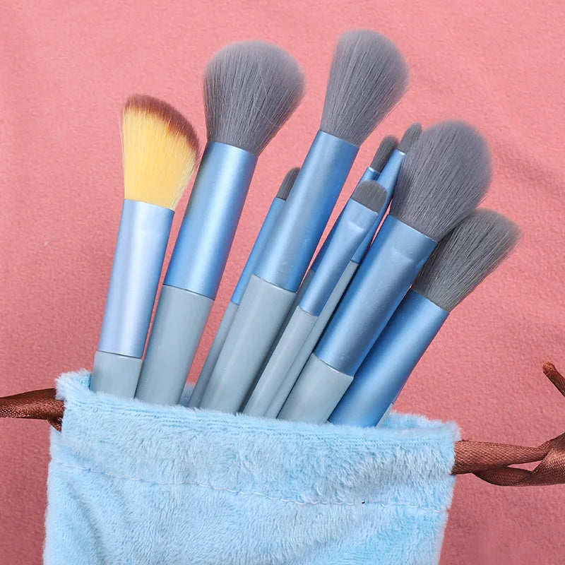 13pcs Makeup Brushes Set Eye Shadow Foundation Women Cosmetic Brush Eyeshadow Blush Beauty Soft Make Up Tools Bag
