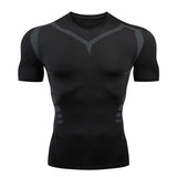 Men Short Sleeve Rash Guard Compression Shirts Quick Dry Fitness Cycling Running T-Shirt Workout Training Underwear Gym Clothing