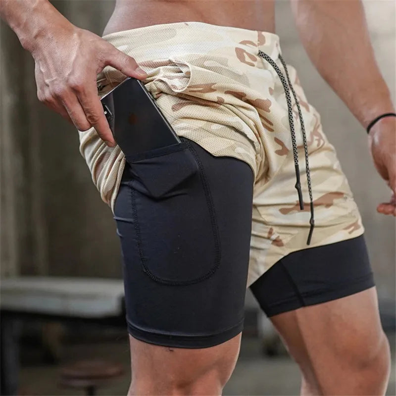 Running Shorts Men 2 In 1 Double-deck Quick Dry