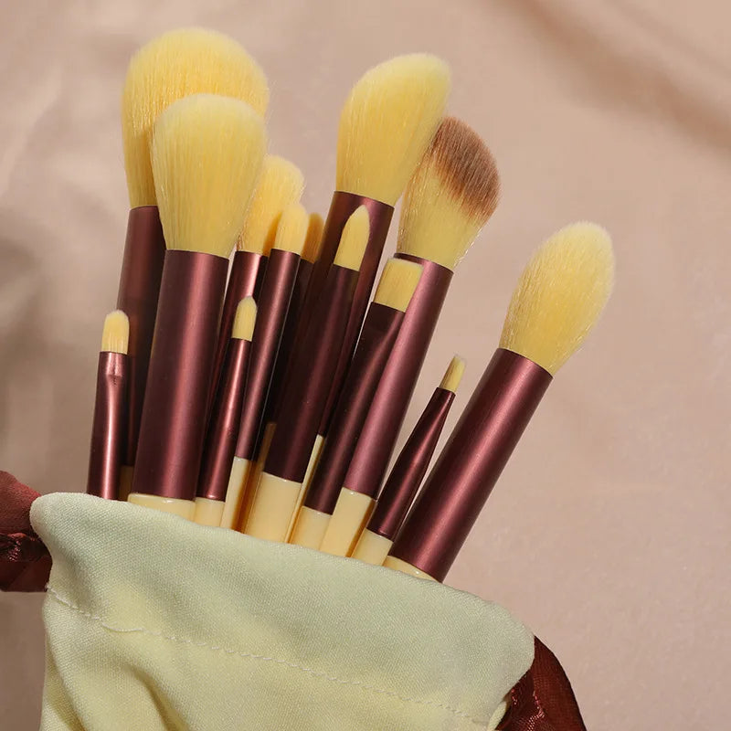 13pcs Makeup Brushes Set Eye Shadow Foundation Women Cosmetic Brush Eyeshadow Blush Beauty Soft Make Up Tools Bag