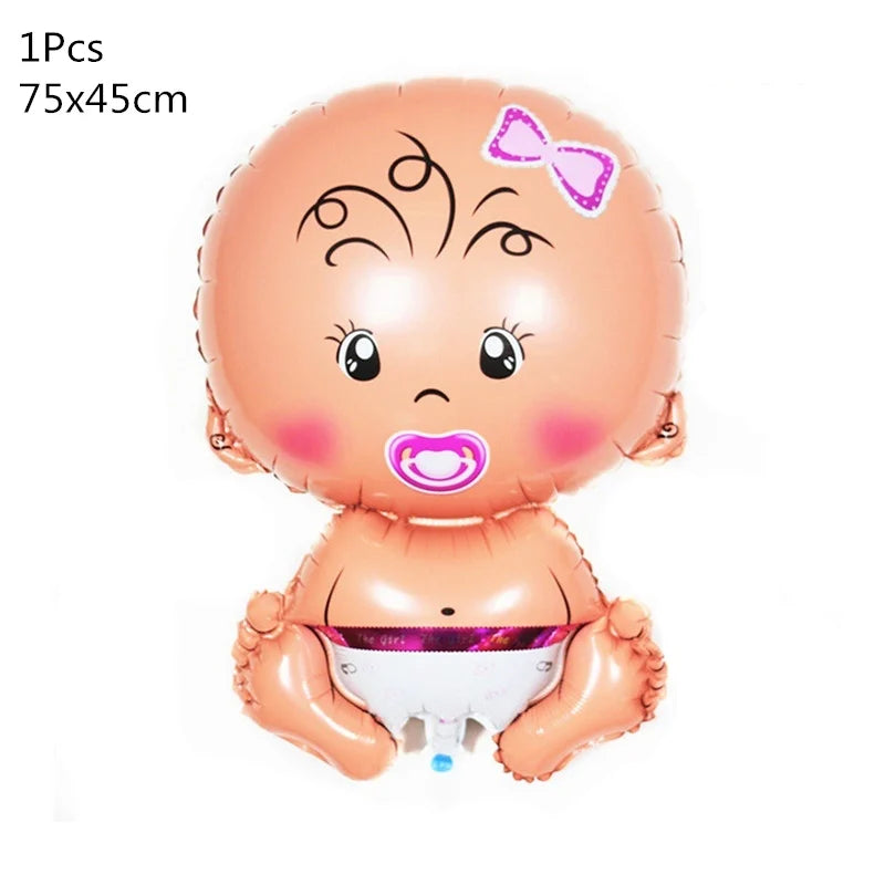 4D Transparent Baby Shower Boy Girl Bear Bubble Ball Kids 1st Birthday Party Blue Pink Helium Balloon Gender Reveal Decoration
