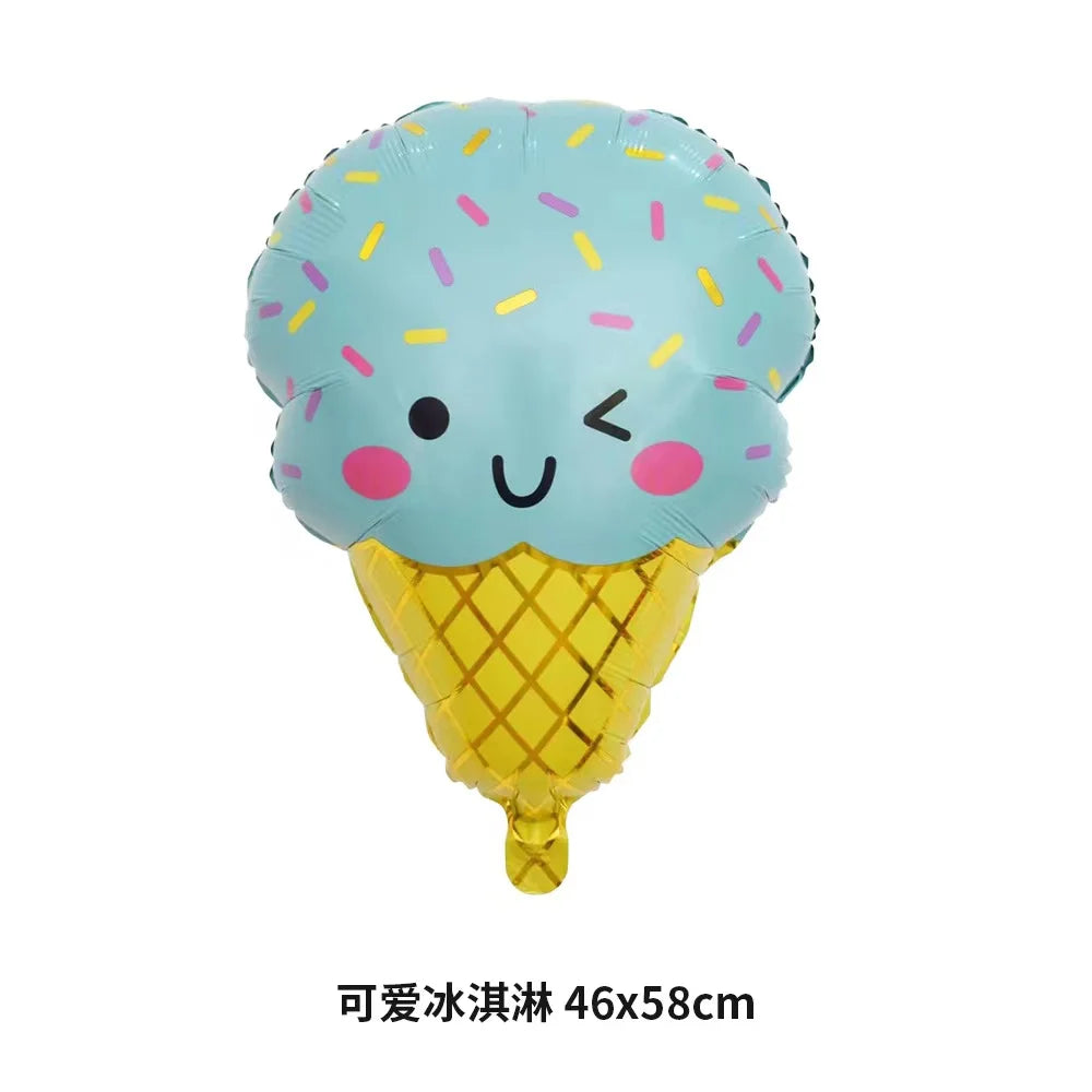 32Inch Donut globos Foil Balloon Fruit Ice Cream Helium Balloon Birthday Party Decoration Kids Toy Sweet Digital baby shower