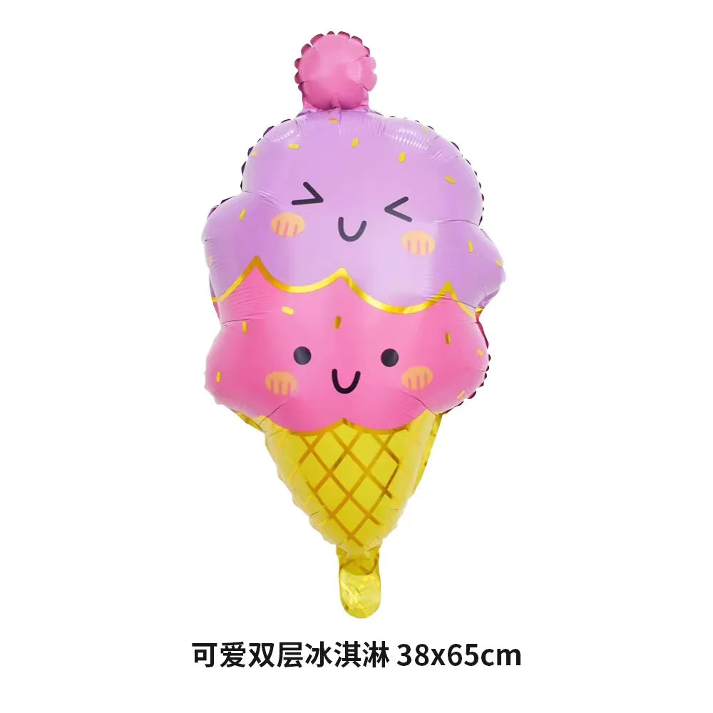 32Inch Donut globos Foil Balloon Fruit Ice Cream Helium Balloon Birthday Party Decoration Kids Toy Sweet Digital baby shower