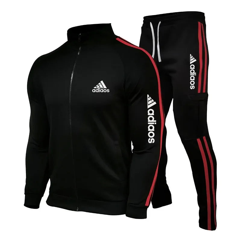New Mens Tracksuits Men Sets Sweatshirt+sweatpants Tracksuit Zipper Stand Collar Sports Suit Jogging Fitness Men Clothing