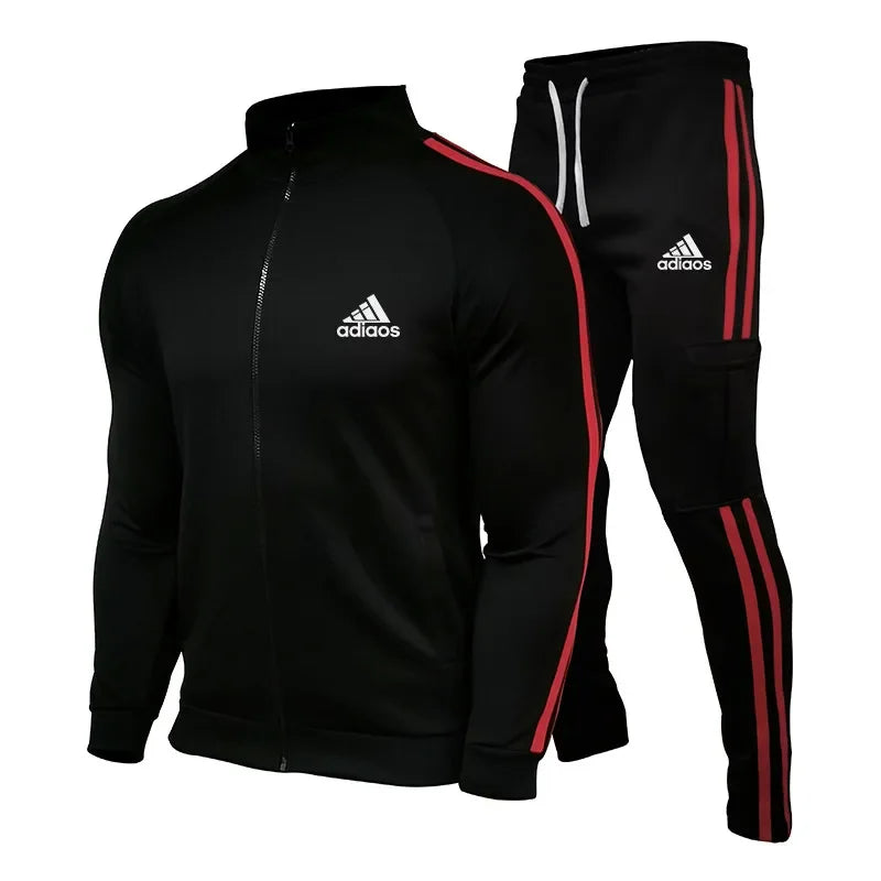 New Mens Tracksuits Men Sets Sweatshirt+sweatpants Tracksuit Zipper Stand Collar Sports Suit Jogging Fitness Men Clothing