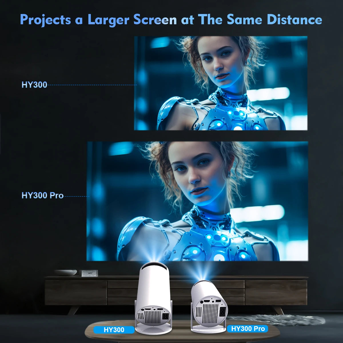 HY300 Pro 4K Android 11 Home Cinema Outdoor Projector