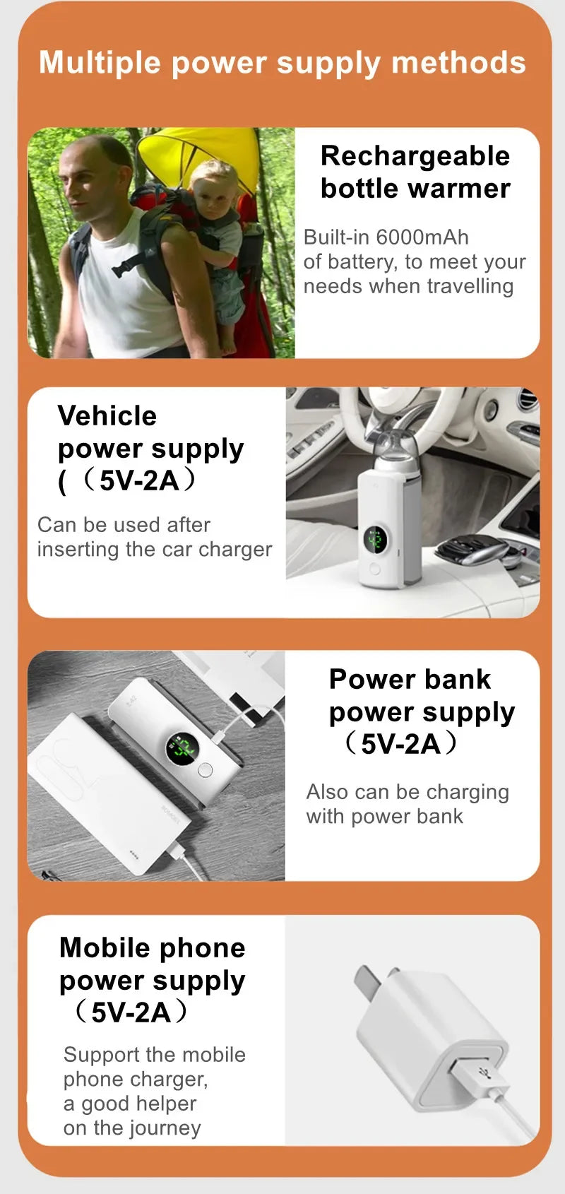 Rechargeable Portable Milk Bottle Warmer