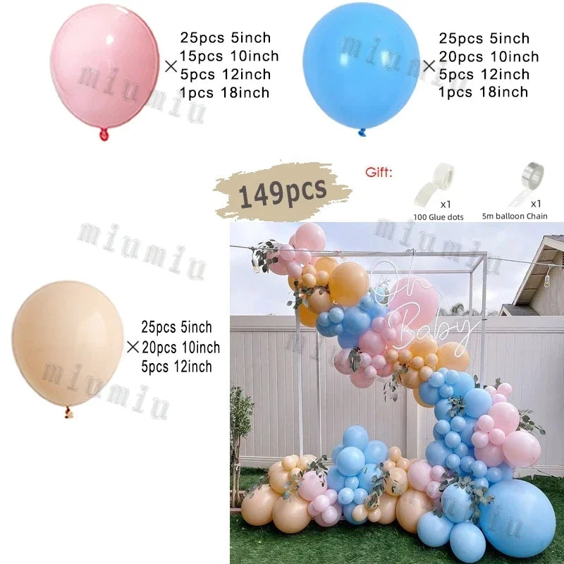 Macaron Rainbow Balloon Garland Arch Kit Girls Pastel Wedding Happy Birthday Party Pink Balloons Baby Shower Decoration Kid Gift