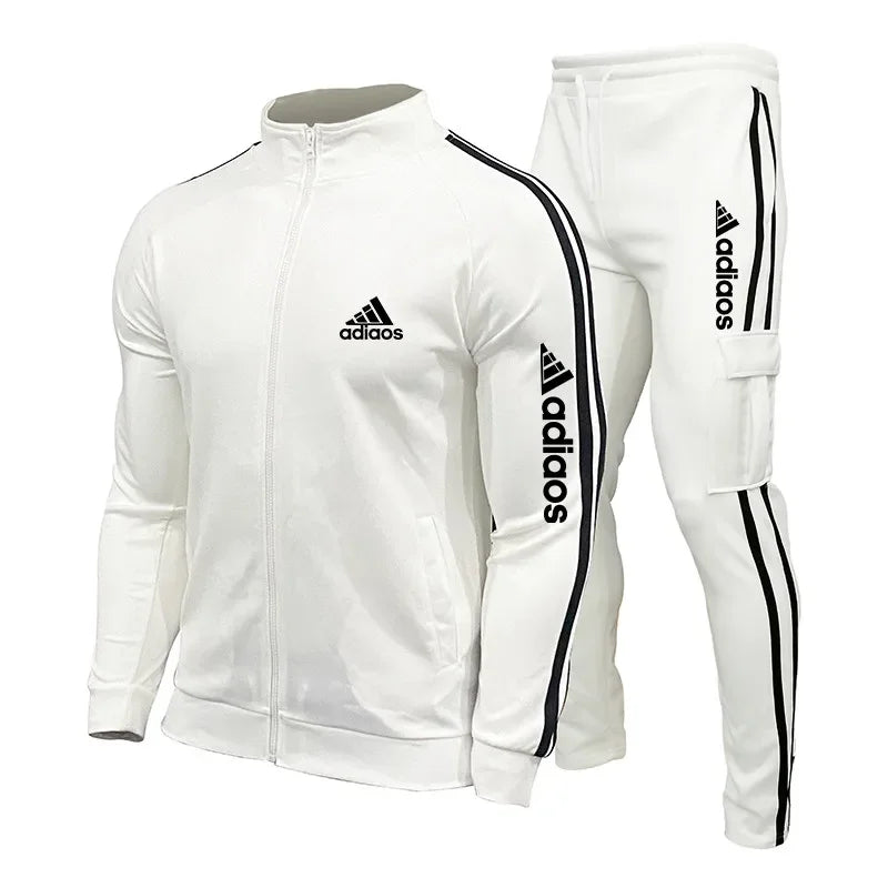 New Mens Tracksuits Men Sets Sweatshirt+sweatpants Tracksuit Zipper Stand Collar Sports Suit Jogging Fitness Men Clothing