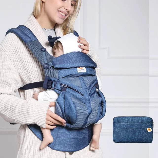 Breeze 360 Ergonomic Kid Kangaroo Infant Baby Carrier All Positions Sling Wrap Cool Air Mesh Cotton Backpack 0-36 Months Egobaby