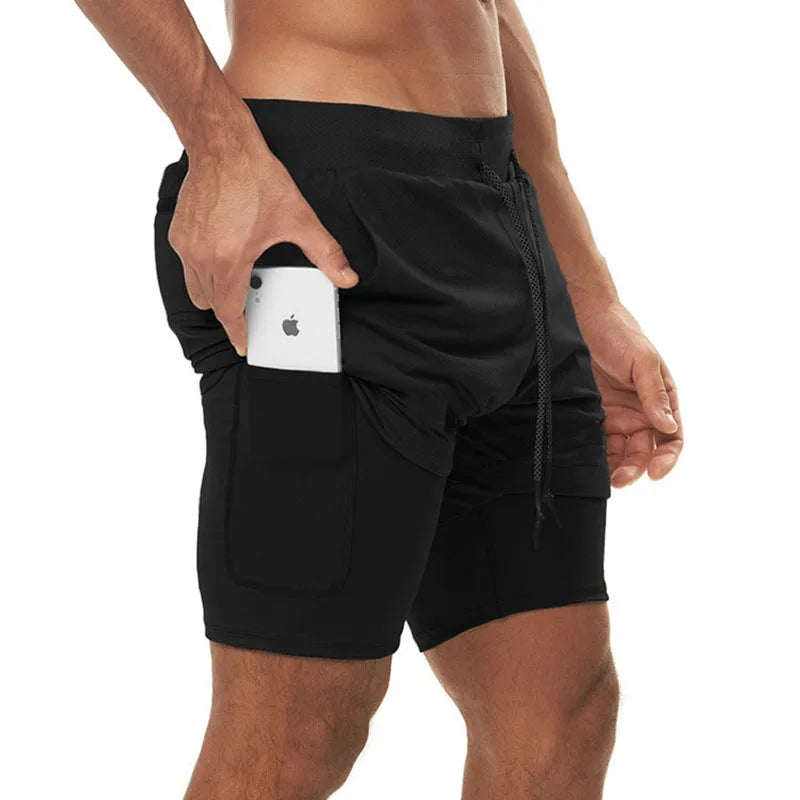 Running Shorts Men 2 In 1 Double-deck Quick Dry