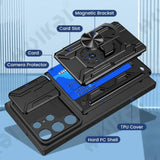 Samsung Mobile Cover - Slide Camera Card Holder 360° Ring Cover