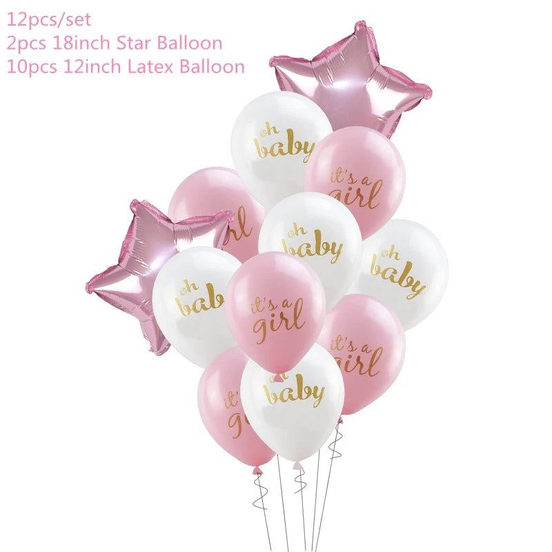 4D Transparent Baby Shower Boy Girl Bear Bubble Ball Kids 1st Birthday Party Blue Pink Helium Balloon Gender Reveal Decoration