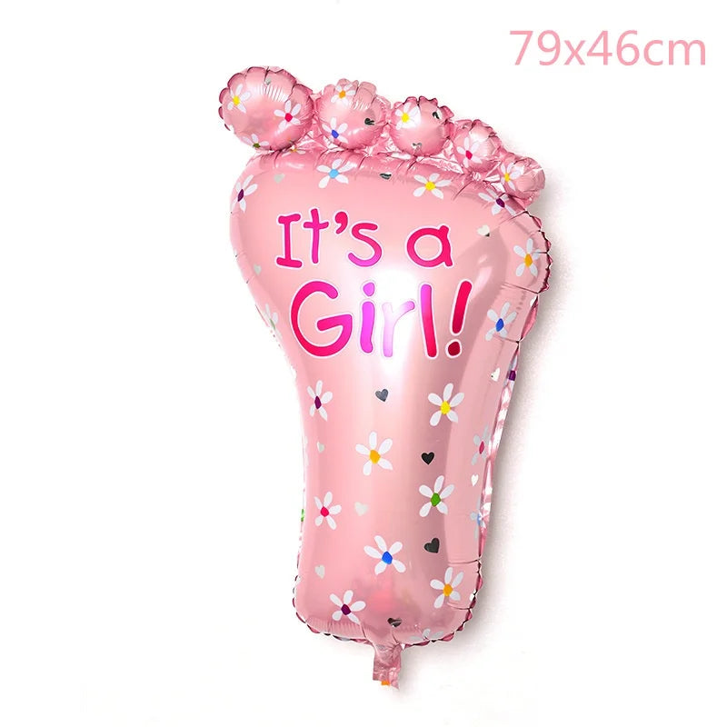 4D Transparent Baby Shower Boy Girl Bear Bubble Ball Kids 1st Birthday Party Blue Pink Helium Balloon Gender Reveal Decoration