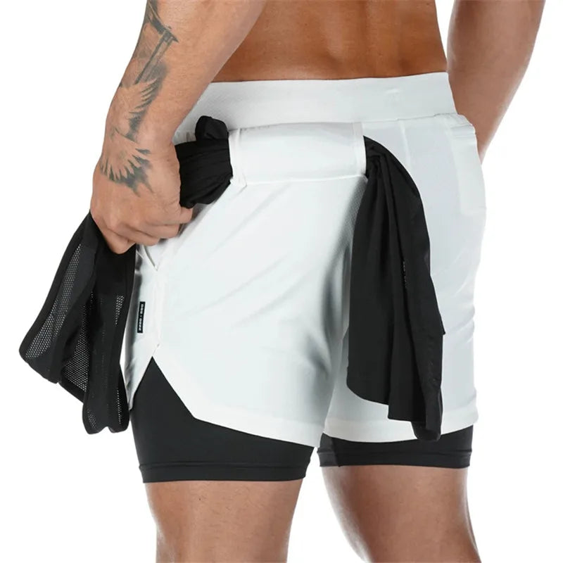 Running Shorts Men 2 In 1 Double-deck Quick Dry