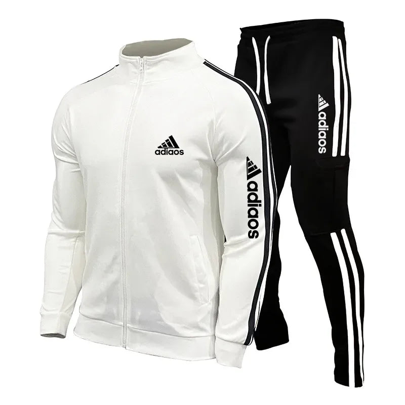 New Mens Tracksuits Men Sets Sweatshirt+sweatpants Tracksuit Zipper Stand Collar Sports Suit Jogging Fitness Men Clothing