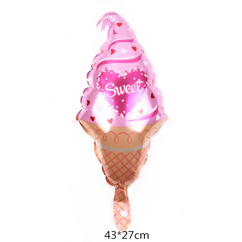 32Inch Donut globos Foil Balloon Fruit Ice Cream Helium Balloon Birthday Party Decoration Kids Toy Sweet Digital baby shower