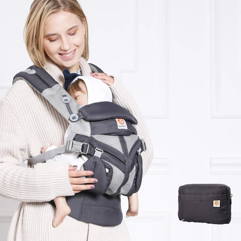 Breeze 360 Ergonomic Kid Kangaroo Infant Baby Carrier All Positions Sling Wrap Cool Air Mesh Cotton Backpack 0-36 Months Egobaby