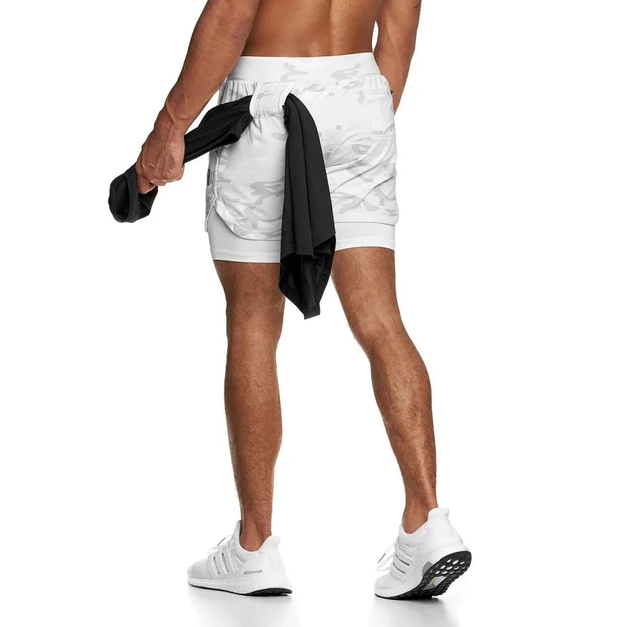 Running Shorts Men 2 In 1 Double-deck Quick Dry