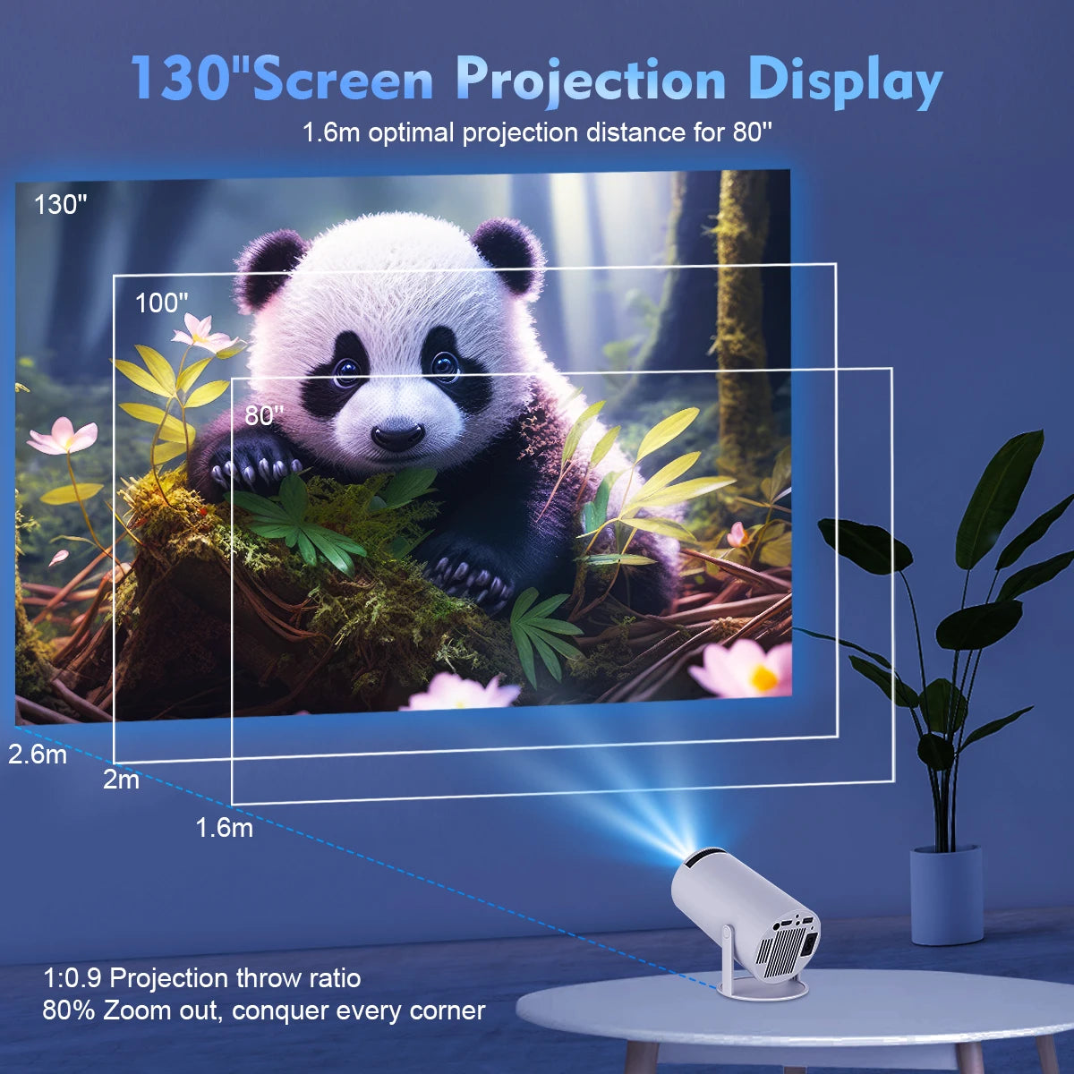 HY300 Pro 4K Android 11 Home Cinema Outdoor Projector