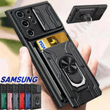 Samsung Mobile Cover - Slide Camera Card Holder 360° Ring Cover