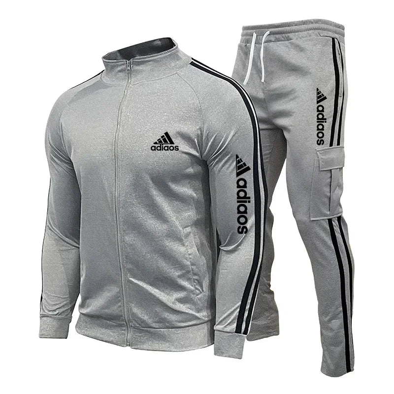 New Mens Tracksuits Men Sets Sweatshirt+sweatpants Tracksuit Zipper Stand Collar Sports Suit Jogging Fitness Men Clothing