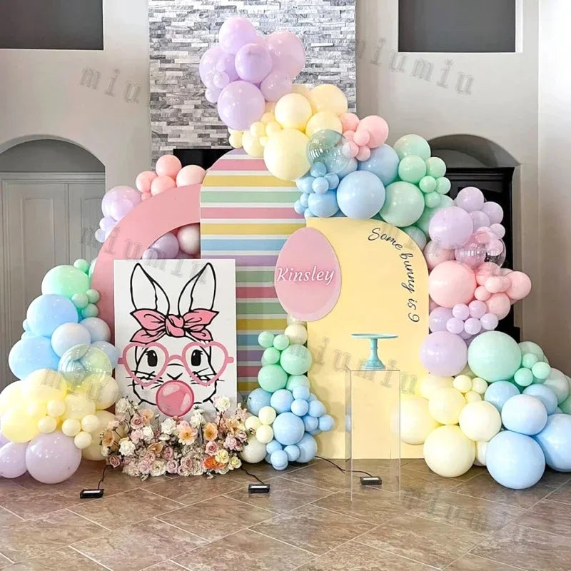 Macaron Rainbow Balloon Garland Arch Kit Girls Pastel Wedding Happy Birthday Party Pink Balloons Baby Shower Decoration Kid Gift