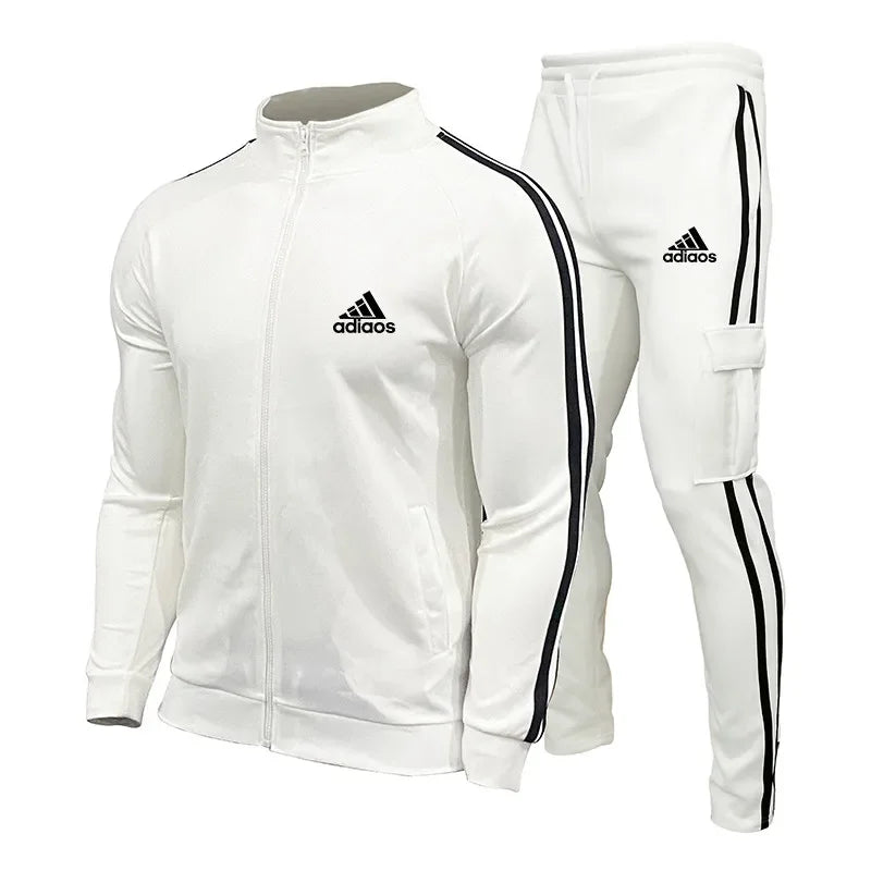 New Mens Tracksuits Men Sets Sweatshirt+sweatpants Tracksuit Zipper Stand Collar Sports Suit Jogging Fitness Men Clothing