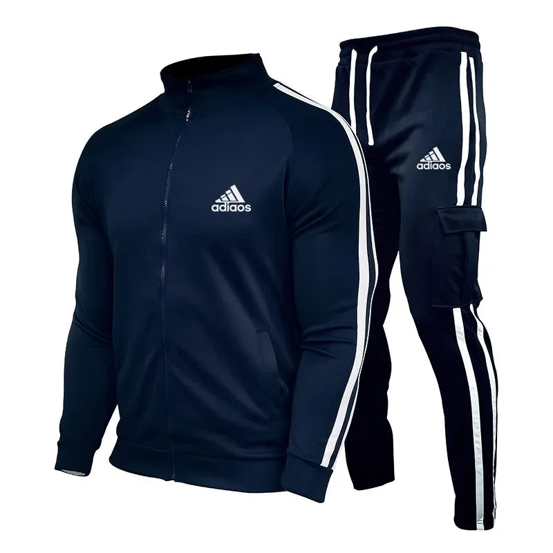New Mens Tracksuits Men Sets Sweatshirt+sweatpants Tracksuit Zipper Stand Collar Sports Suit Jogging Fitness Men Clothing